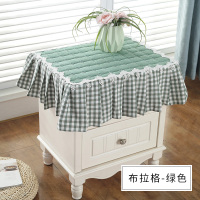 布艺床头柜盖布防滑桌布冰箱盖巾换鞋凳坐垫化妆桌布定做床头盖巾 布拉格-绿色 50*60cm
