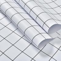 木头家具翻新贴纸木纹自粘美式贴画个柜子改色床头婚房墙纸改造 北欧白格 60厘米宽X3米 大