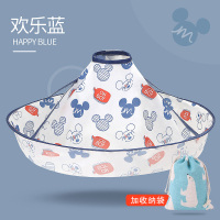 儿童宝宝理发围布剪发围脖披肩围兜婴儿剪头发神器剃头斗篷 理发围布:欢乐蓝+帆布收纳袋(0岁-成人都可以使用)