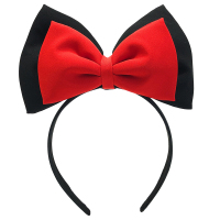 吴宣仪同款红色蝴蝶结发箍牛年年会新年头饰可爱发卡洗脸立体头箍 双层方领结