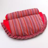 艾草枕头助睡眠颈椎枕修复颈椎病人富贵包专用圆枕头成人护颈枕 红色条纹