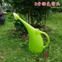 .长嘴大容量浇花壶洒水壶喷水壶喷洒器喷壶塑料桶花洒时尚绿植园 3升绿色[带洒水头]