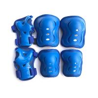 儿童轮滑护具护膝全套装护手运动保护防摔自行车滑板平衡车溜冰鞋 （蓝色）护膝护肘护手 S