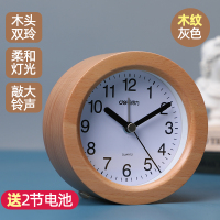 得力闹钟学生用大音量床头钟起床神器懒人机械闹钟超大声老式闹钟 顺丰-8810仿木纹电子钟[送2节电池] 10.8厘米