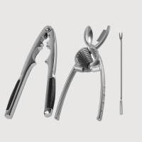 山核桃夹子神器榛子钳子家用剥壳器剥核桃工具开坚果省力多功能小 银板栗夹+全能新款（送核桃针）