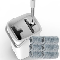 小米生态免手洗挤水平板拖把懒人家用抖音拖把神器一拖净网红 免手洗拖把1套(6块拖布)