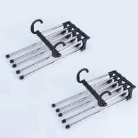 家居日用品用具生活小百货大学生宿舍寝室收纳神器抖音同款居家 五合一裤架(黑色)2件