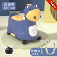 儿童马桶坐便器男孩女宝宝便盆婴幼儿厕所卡通尿盆如厕神器 深邃蓝[早教音乐]