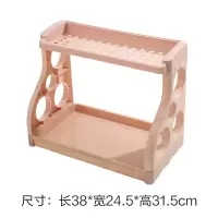 双层厨房置物架调味料塑料收纳架落地刀架调料瓶架子灶头收纳神器 粉色