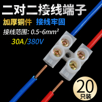 一进一出接线端子电线连接器 20A铜制公母快速对接端子头导线神器 30A二进二出 加厚铜件(20只)