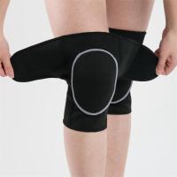 粘扣护膝透气保暖老年人神器防摔运动跪地膝盖防护舞蹈保护套防寒 黑色开口升级海绵款-K48 M(适合体重70斤到130斤)