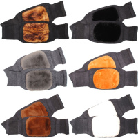 保暖护膝 羊绒护膝 膝盖加厚加绒羊毛护膝毛线护腿自发热防风防寒 默认颜色分类 黄色绒磁石护膝