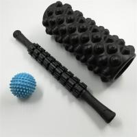 滚背器开背神器 疏通经络推拿后背按摩器推滚背部狼牙棒小腿瑜伽 45cm三件套黑色(超痛款)