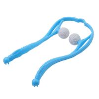 夹脖子按摩器仿真人揉捏颈部家用颈椎按摩器手持手动办公室神器 天蓝色