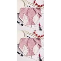 2条装热卖出口 日本女士经期防漏内裤纯棉中高腰月经姨妈学生理裤 茶粉+茶粉 可自选颜色 备注 M 裤码24~26