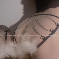 做你的猫:误入jin区性感开档透视链条t型裤情趣内裤女夏薄丁字裤 黑色 均码