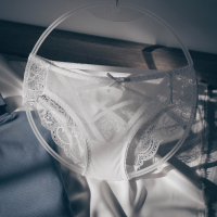 福利款 内裤女性感蕾丝透明诱惑激情低腰情趣三角裤镂空女士裤头 白色 M