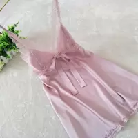 情趣内衣性感睡衣女夏私房火辣冰丝绸家居服蕾丝吊带睡裙薄款诱惑 3115藕粉 M