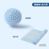 按摩球足底筋膜球肌肉放松健身手肩部筋膜放松球初学者刺猬球 [刺猬按摩球+ 弹力带]天空蓝