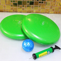 瑜伽平衡垫按摩球平衡练习盘成人脚腂康复脚踩儿童训练软垫健身球 绿色2个 配一个气泵 送一个按摩小球 更多瑜伽球尺寸