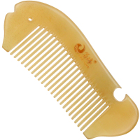 小号随身梳天然羊角梳包包随身便携牛角梳防护发静电创意梳子 款式2:大鱼梳