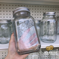 美式居家 梅森茶叶玻璃零食糖果罐子少女心附盖罐300ml500ml 雕花/750ml大号