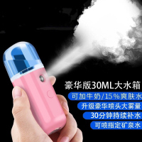 6纳米喷雾补水仪便携式脸部保湿补水蒸脸器冷喷美容仪加湿神器 豪华喷头[矿泉水爽肤水纯牛奶] 典雅白-迷你便携款-30ML