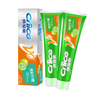 牙膏清新柠檬绿茶165g*2支口气清新维C水晶无薄荷味美白牙