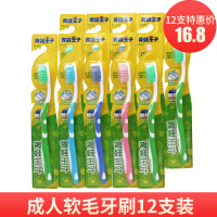 妙奇弹力柔丝牙刷12支装男女洁齿护齿家庭装成人软毛牙刷 NO.623牙刷12支装(颜色随机)