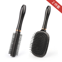 梳子女网红款卷发梳气囊气垫梳长发滚梳头皮按摩梳男士油头排骨梳 圆筒梳+气囊梳大号[2件套]