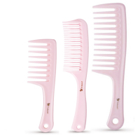 大号宽齿梳卷发梳大齿梳子网红款专用女长发不打结防静电家用 大宽齿梳+中号双排齿梳+小宽齿梳
