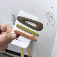 韩国ins夹子网红款发夹边夹少女甜美刘海发卡头饰一字鸭嘴夹顶夹 C1磨砂水滴三件套-巧克力