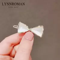 韩国新品蝴蝶结发夹刘海夹少女仿猫眼侧边夹子头饰青蛙扣鸭嘴夹 LY1110青蛙扣-仿猫眼蝴蝶结款
