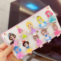 公主阿拉丁女童头饰发夹鸭嘴夹卡通长发公主发卡小夹子刘海碎边夹 如图10个