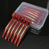 美发鸭嘴夹 手推波纹夹子烫染发造型分区夹 发根蓬松夹化妆定位夹 贵族红9.5厘米-12只装.