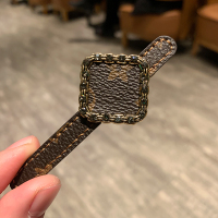 轻奢四叶草发夹后脑勺气质韩国碎发夹子头饰侧边鸭嘴夹带钻一字夹 老花方形