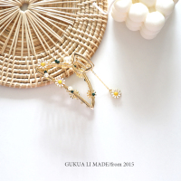 原创设计雏菊流苏鸭嘴夹抓夹发夹发梳泫雅网红ins发饰头饰 雏菊(新)抓夹