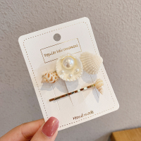 海螺贝壳发夹女韩国ins鸭嘴夹简约刘海边夹少女夹子头饰森系发卡 1#幽幽子