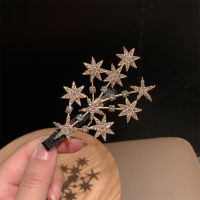 水钻星星小发夹刘海边夹少女小巧精致发卡侧边鸭嘴夹头发夹子头饰 金色