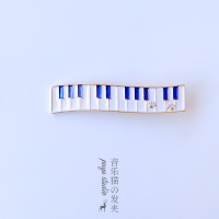 朴遇日系钢琴音乐蝴蝶结猫鸭嘴夹发夹刘海夹边夹侧夹发饰头饰新款 钢琴键