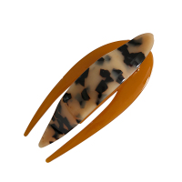 。韩国进口 集实用与好看于一身超赞的水墨大鸭嘴发抓 盘发夹 黑底-黑蓝金花色