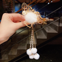 韩国网红金属吊坠抓夹后脑勺发夹女气质优雅毛球头发夹子大号头饰 4#大蝴蝶毛绒抓夹(收藏加购优先发货)