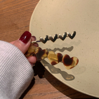 keria 爱心豹纹发夹两件套发卡少女边夹韩国网红头发夹子秋冬百搭 两件套发夹