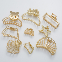 金属发夹后脑勺洗澡抓夹大号鲨鱼发卡女头饰韩国优雅气质头发夹子 大号熊猫