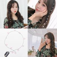 韩国ins网红发夹隐形流线长头发装饰发带甜美花朵淑女bb夹子发梳 10#水晶款-粉色