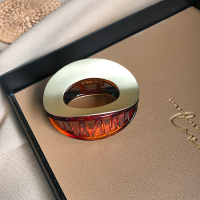 发夹后脑勺鲨鱼抓夹发抓夹子金属固定头发法式复古女韩国ins卡子 咖啡色