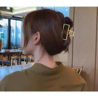 发夹后脑勺韩国ins网红优雅气质鲨鱼抓夹发抓头发夹子头饰女马尾 金属长方形发爪