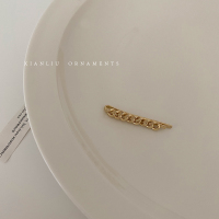 韩国简约钱币链条夹子头饰网红2020年新款发夹边夹少女一字夹发卡 A款