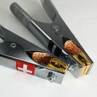 镀镍汽车蓄电池电瓶充电大夹子鳄鱼夹 纯铜 鳄鱼夹加厚 强力 17厘米镀镍黄铜头(10只)