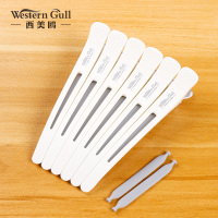 无痕夹美发夹子工具分区夹定位夹鸭嘴鳄鱼嘴夹发廊专用发根蓬松夹 无痕夹 白6个套装